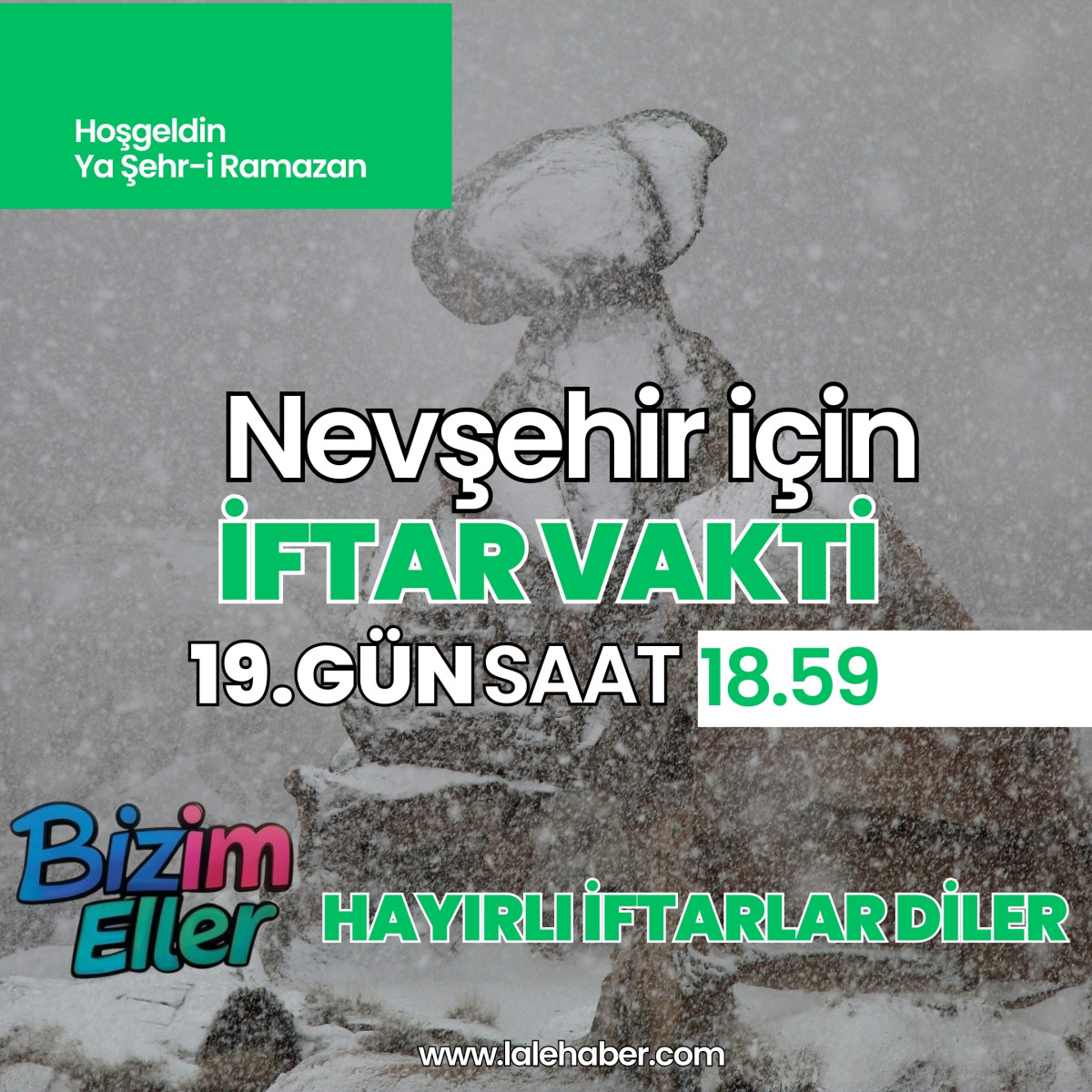 Nevşehir için iftar vakti: 18.59