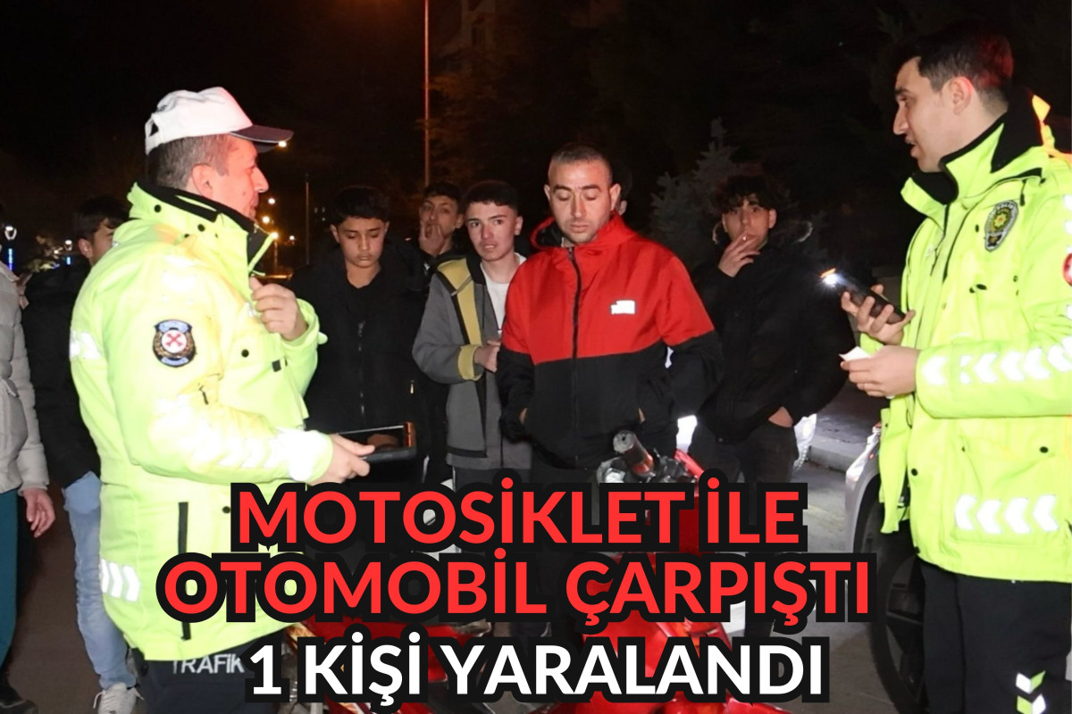 Nevşehir'de motosiklet ile araç kaza yaptı.